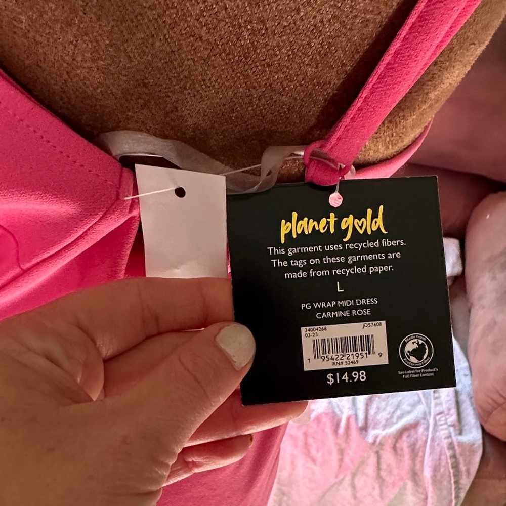Planet Gold Vibrant Pink Asymmetrical Dress - Picture 5 of 5